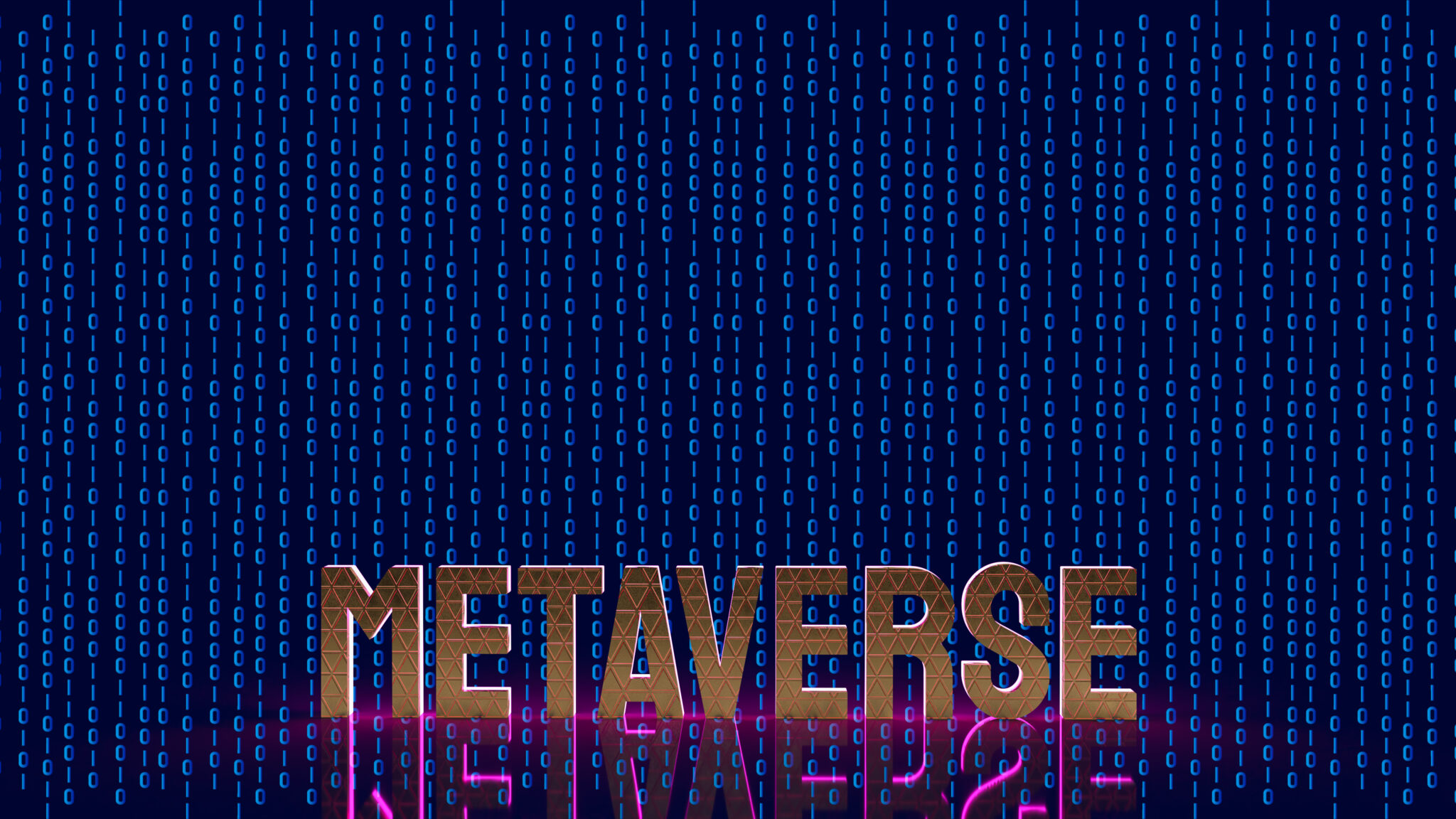 The metaverse text in digital  background for technology concept 3d rendering