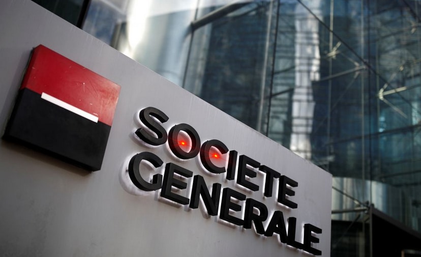Logo de la société générale en bas du siège social