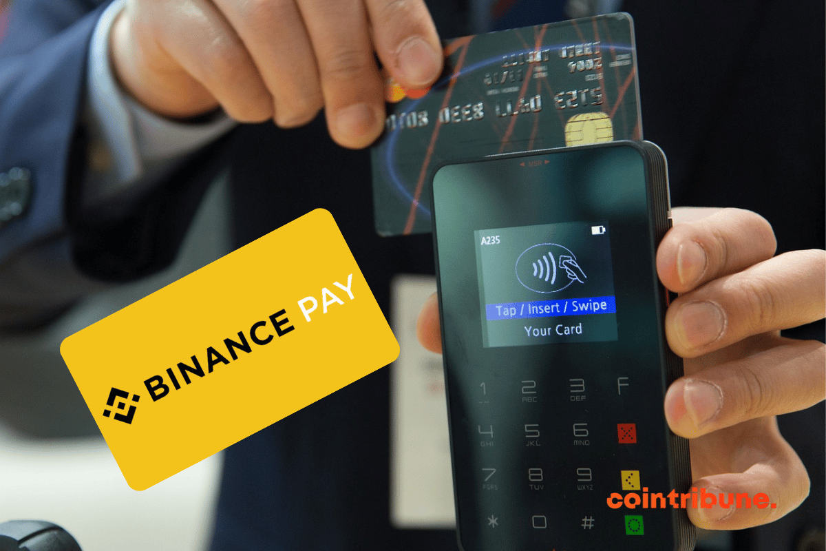 Une personne effectue un paiement crypto en magasin grâce à Binance et Ingenico