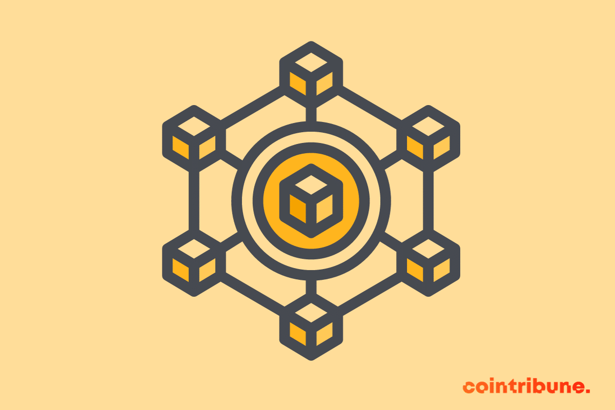 Illustration d'une blockchain, une technologie très utilisée dans l'industrie crypto et qui pourrait redéfinir la finance.
