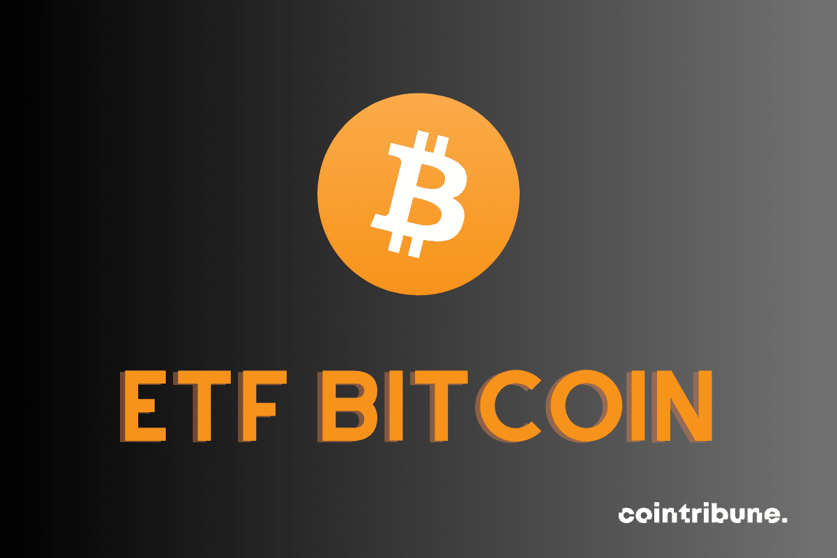 Bitcoin logo and the words "ETF Bitcoin".