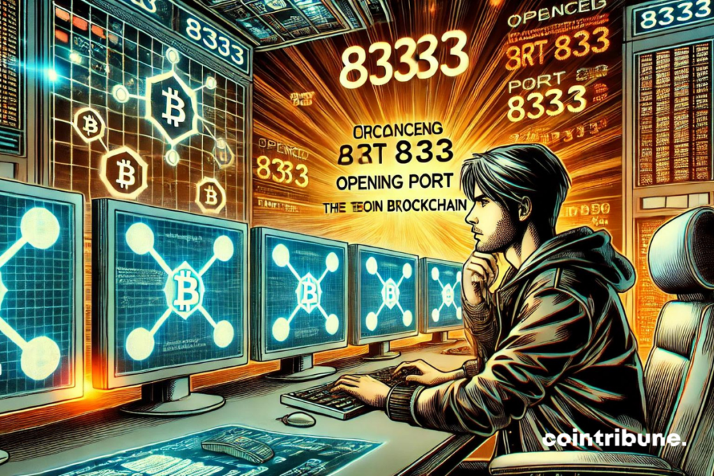 Un utilisateur cherchant à ouvrir le port 8333