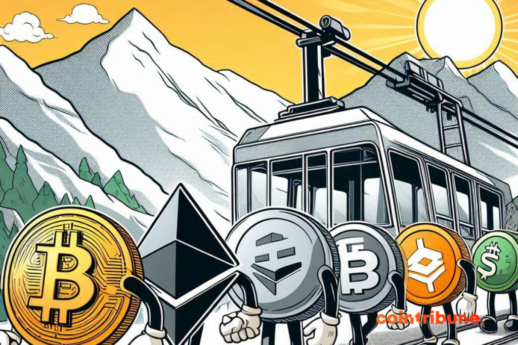 Pièces de cryptos, téléphérique