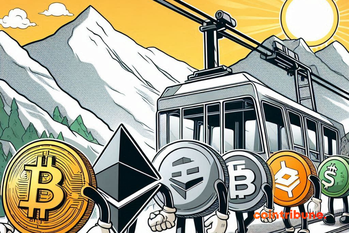 Pièces de cryptos, téléphérique