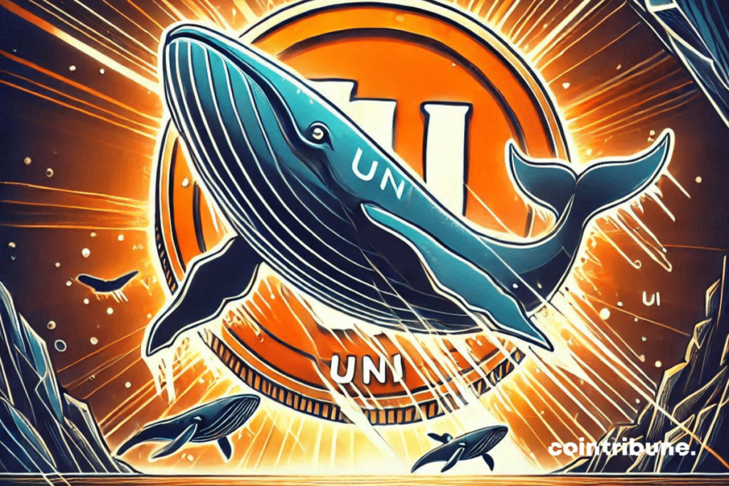 Ballena y moneda gigante Uniswap