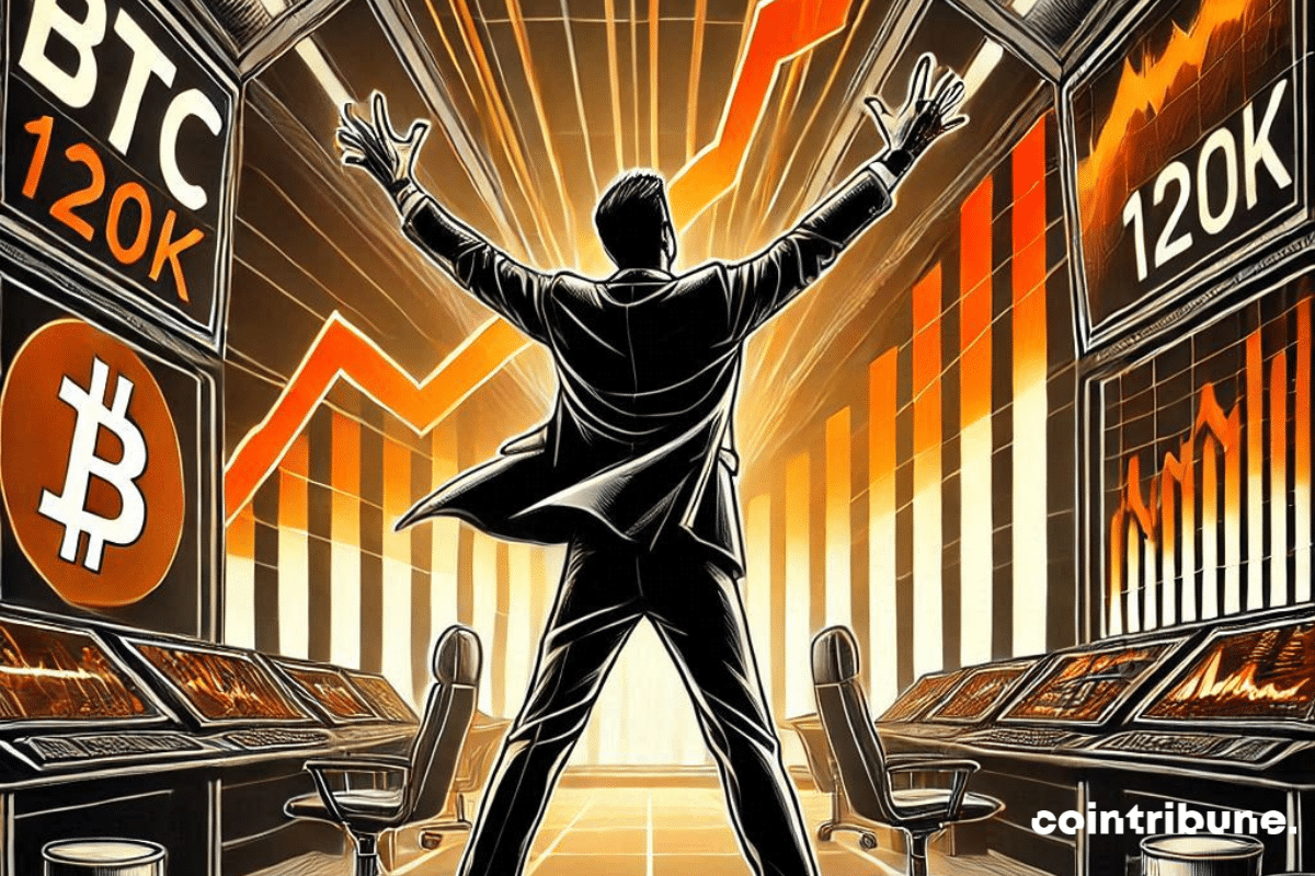 Trader gloating over figures stipulating a $120K bitcoin