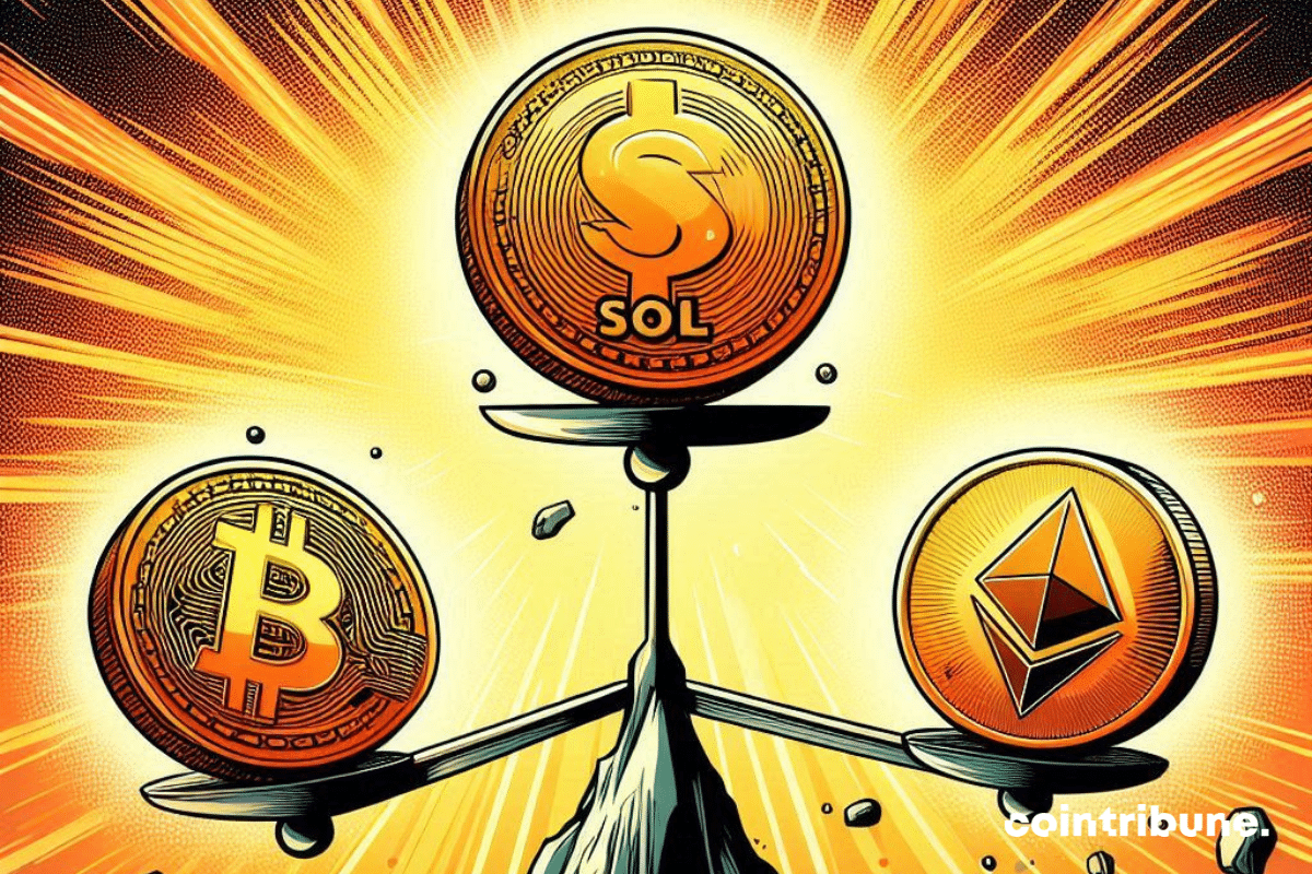 Balance y monedas de Ethereum, Bitcoin y Solana