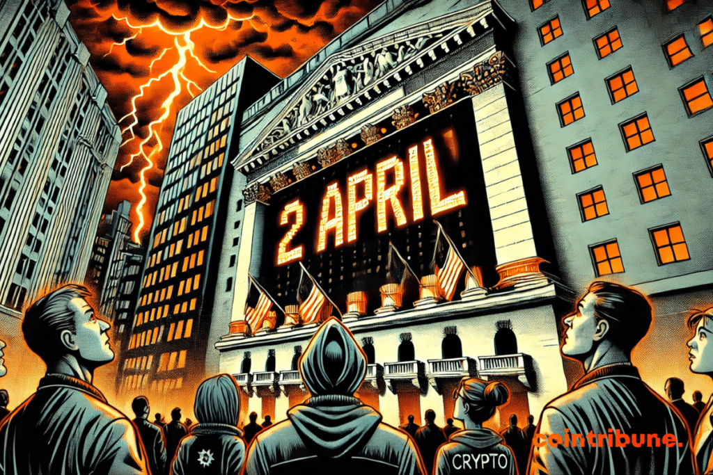 Los inversores entran en pánico cuando ven una pantalla en la que se lee «2 ABRIL»