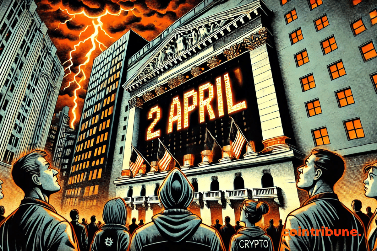 Los inversores entran en pánico cuando ven una pantalla en la que se lee «2 ABRIL»