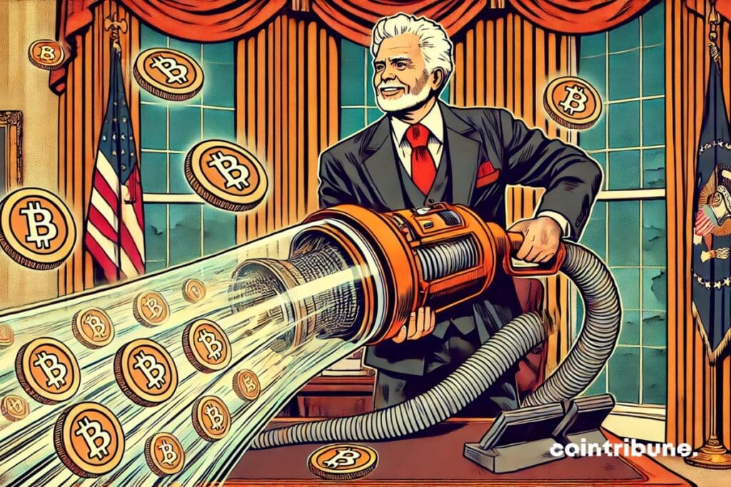 Un président américain qui aspire de grandes quantités de bitcoins