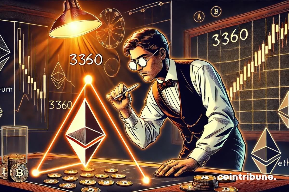 Um analista de ethereum desenha uma figura importante de alta.