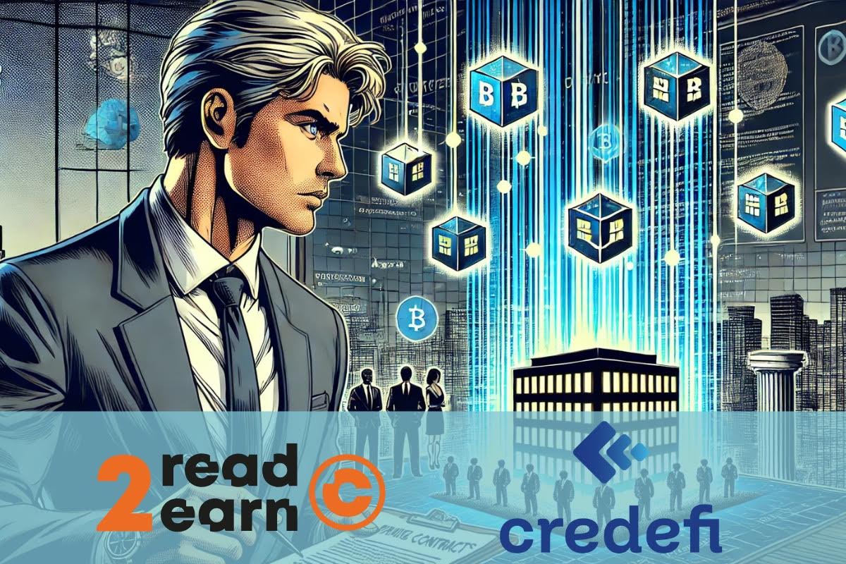 A crypto investor on a Read to Earn quest on Credefi.