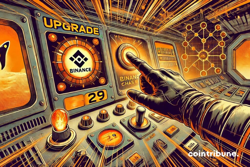 Um navio da Binance se preparando para a atualização da cadeia BNB.