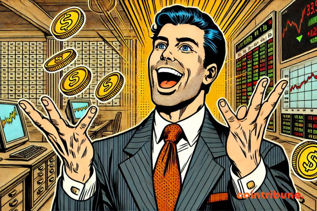 Investidor em cripto eufórico após alta de stablecoins