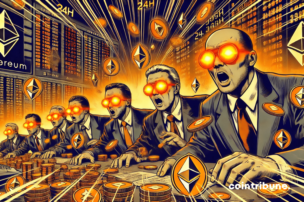 Os investidores estão apostando alto no Ethereum: 449.000 ETH acumulados em 24 horas, apesar da instabilidade do mercado de criptografia.