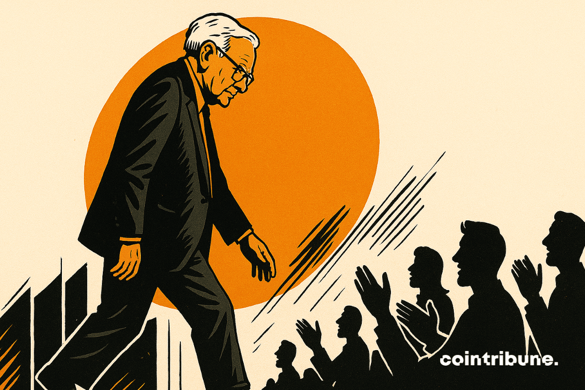 Warren Buffet aplaudido por uma multidão