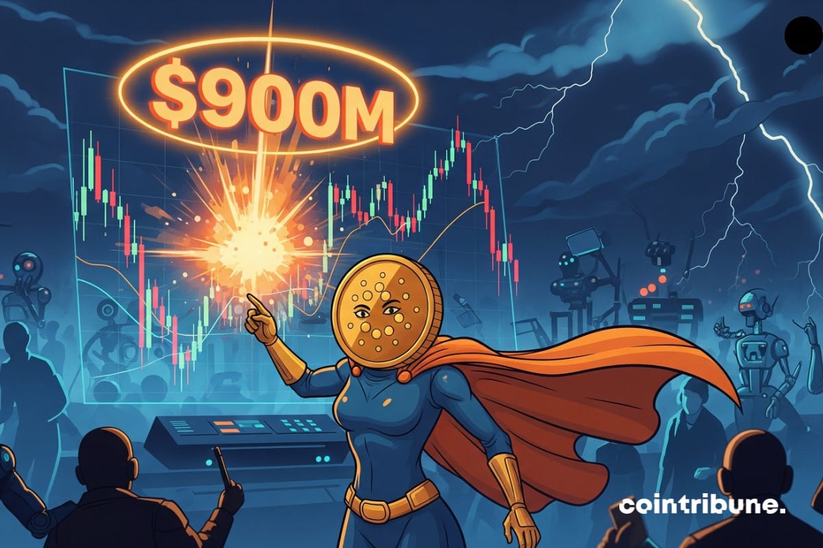 O super-herói da Cardano apresenta um gráfico explosivo de criptomoedas com juros abertos em ADA de US$ 900 milhões.