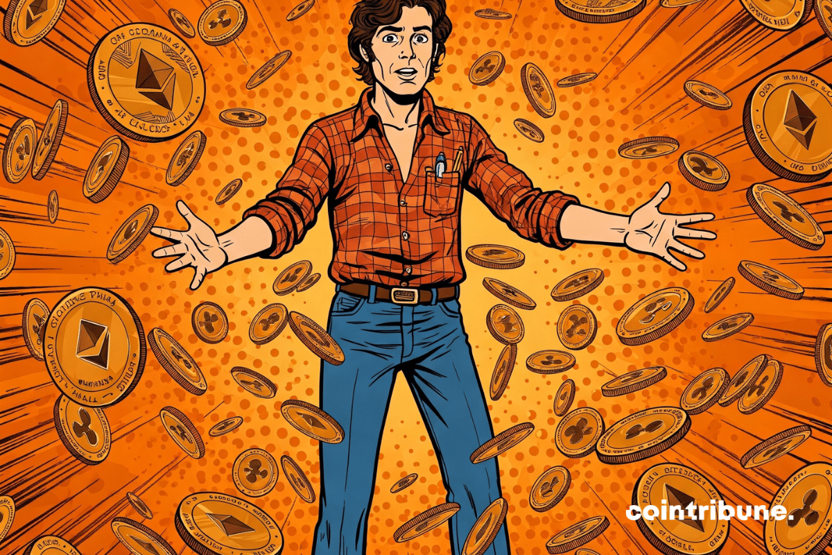 Un comerciante de criptomonedas rodeado de altcoins