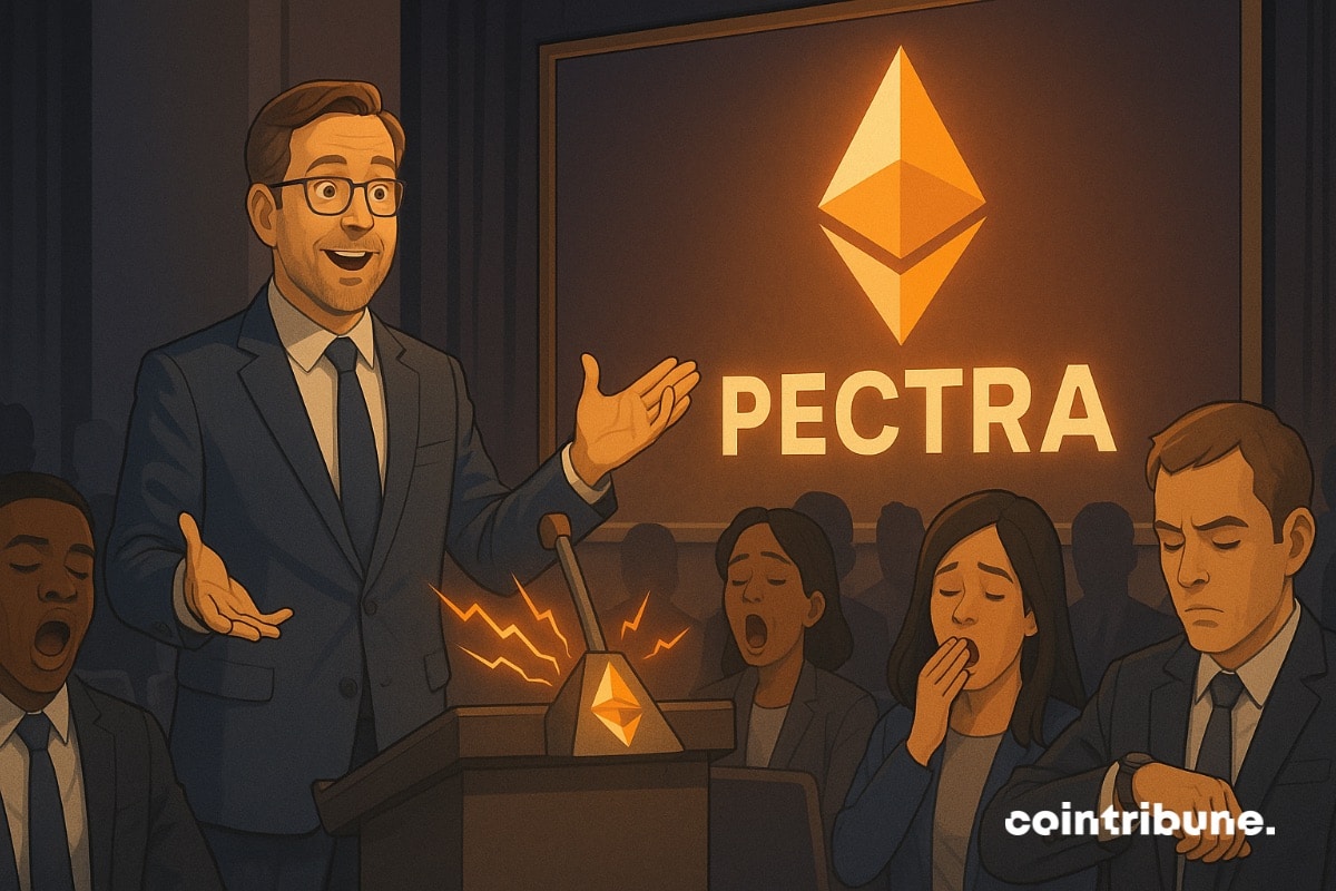 Um funcionário da Ethereum apresentando a atualização do Pectra e ninguém se importa.