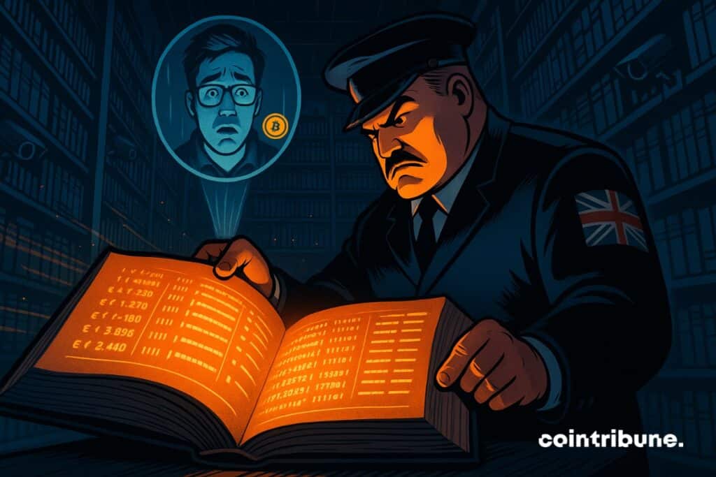 A UK police officer monitoring the accounts of a crypto company.