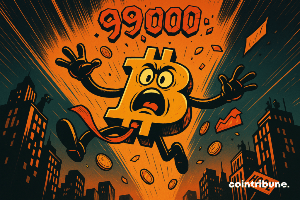 O Bitcoin personificado em queda livre.