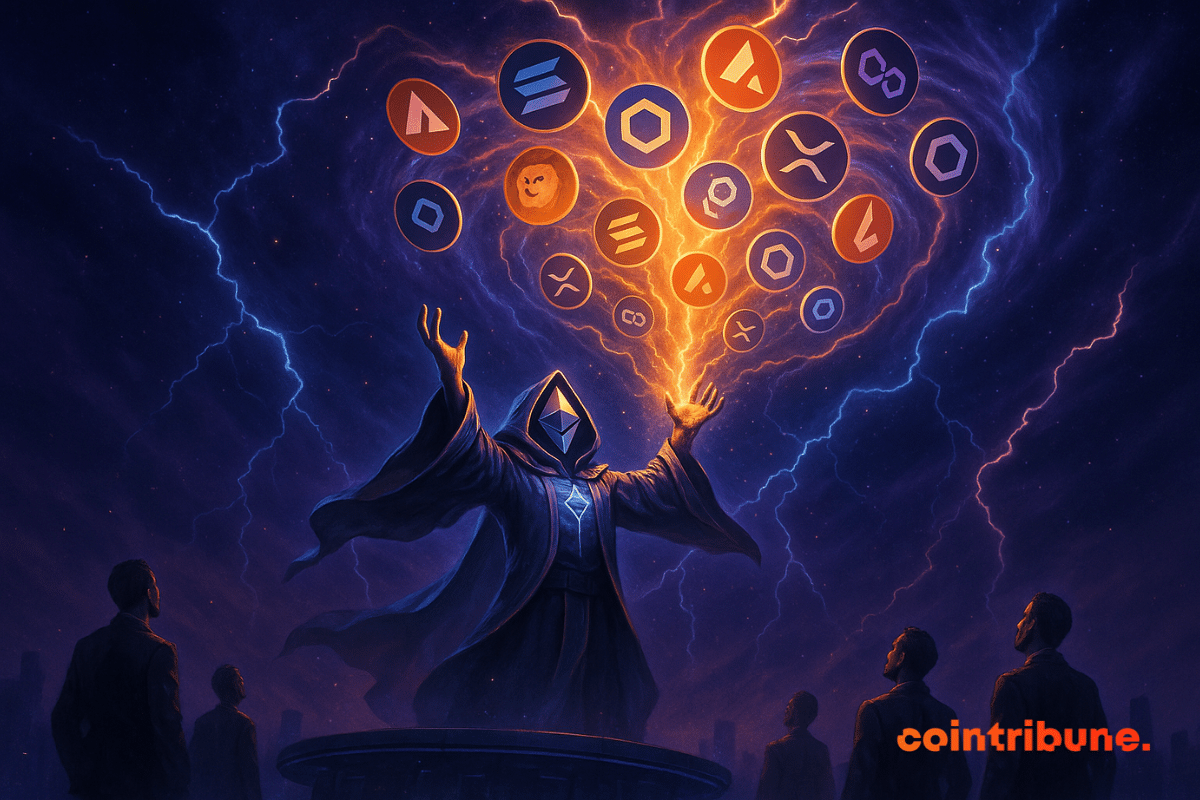 Mago do Ethereum segurando uma explosão de altcoins em suas mãos