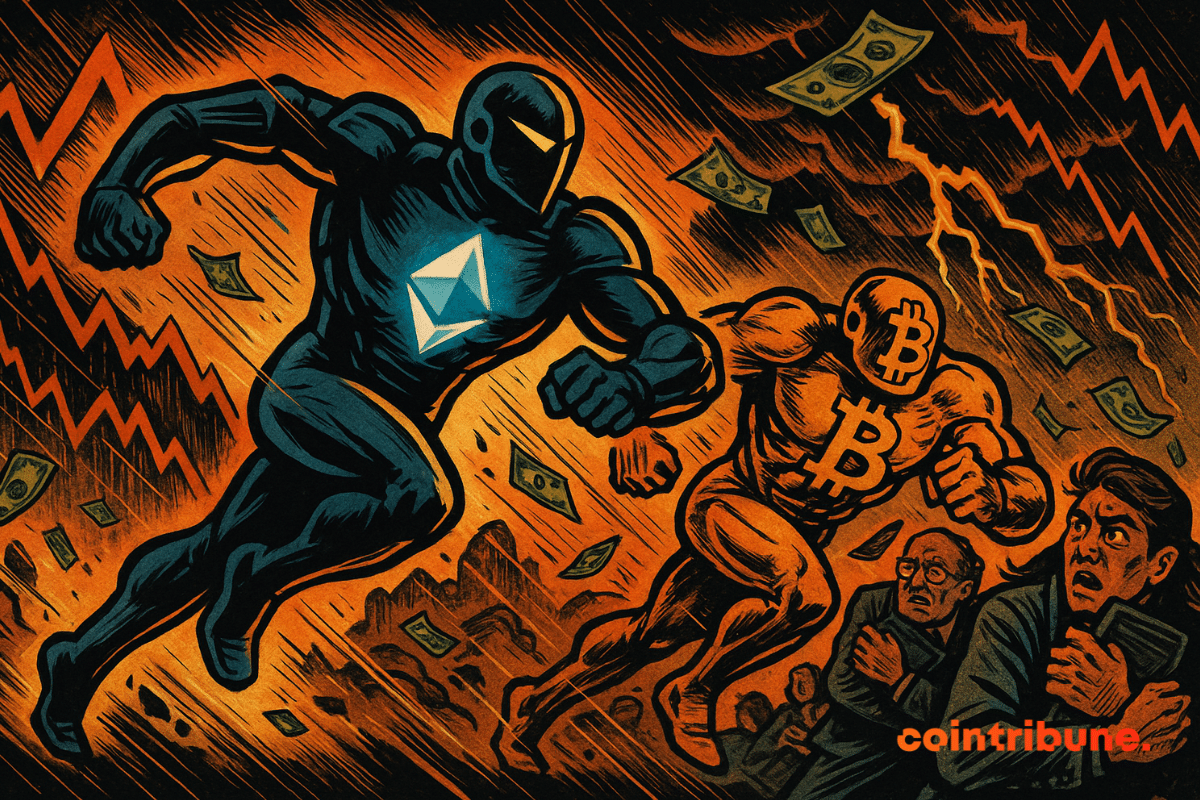O super-herói do Ethereum ultrapassa o Bitcoin em uma tempestade financeira caótica.