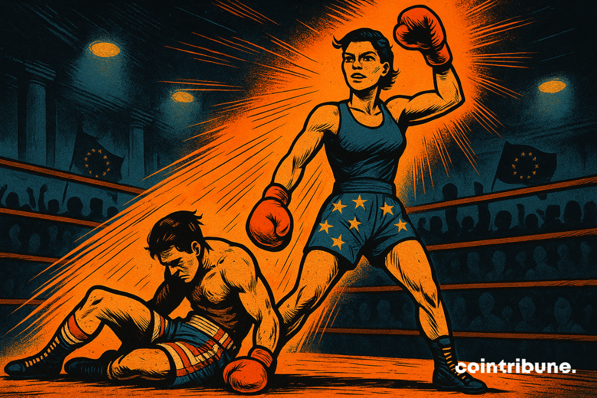 Boxing arena where a female boxer representing MiCA knocked out a male boxer representing the American GENIUS.
