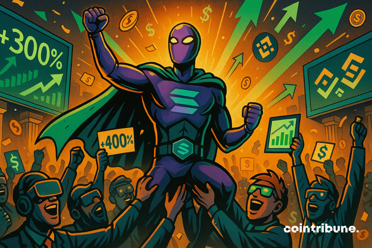 Solana crypto lifted by a crowd of euphoric traders.