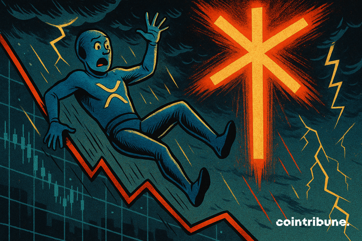 Una figura antropomórfica que representa la criptomoneda XRP
