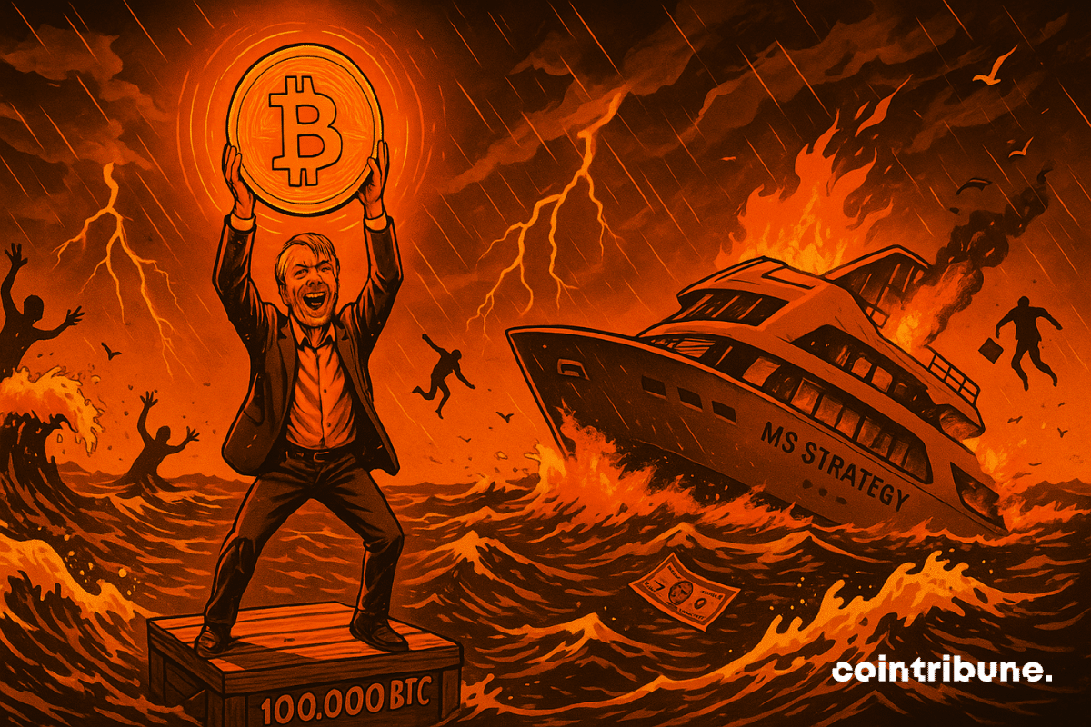 Saylor brande um Bitcoin em chamas sobre um iate em chamas