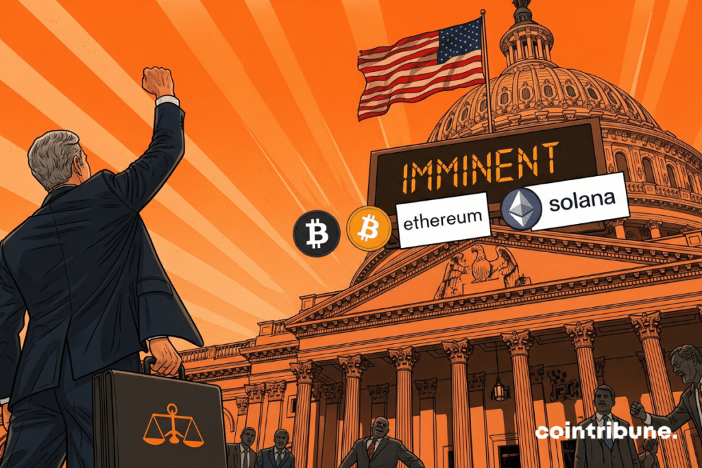 Un sénateur tendu lève la main en vue d’un prochain vote crypto sur les stablecoins
