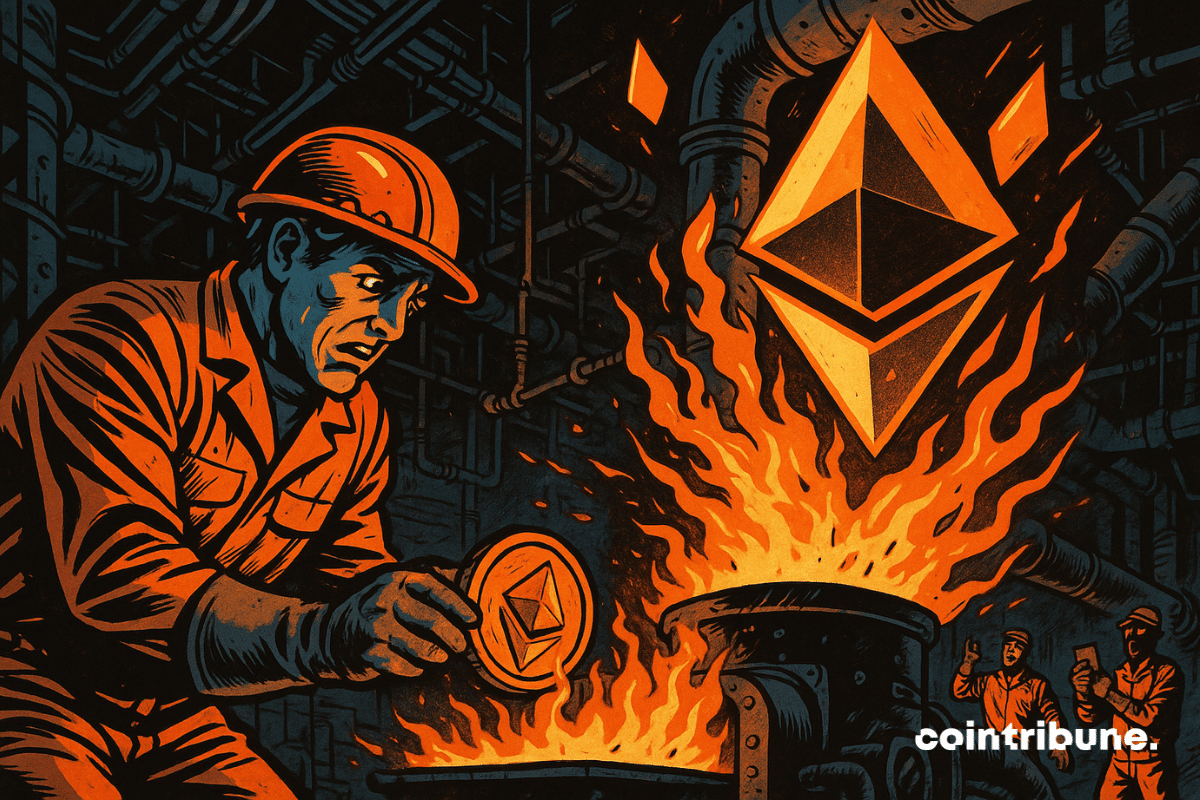 Uma fornalha de criptomoeda Ethereum que produz mais do que queima