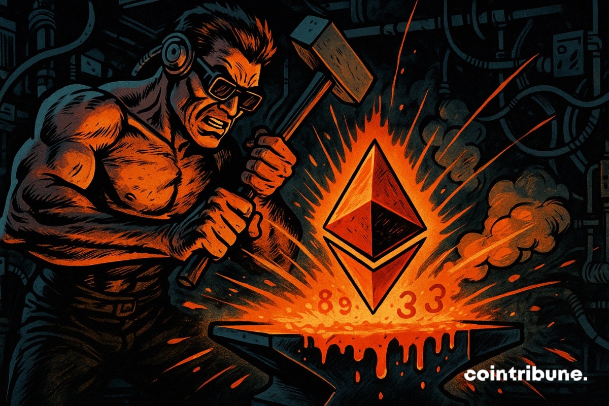 Um ferreiro que forja um Ethereum mais competitivo em termos de taxas de transação de cripto.